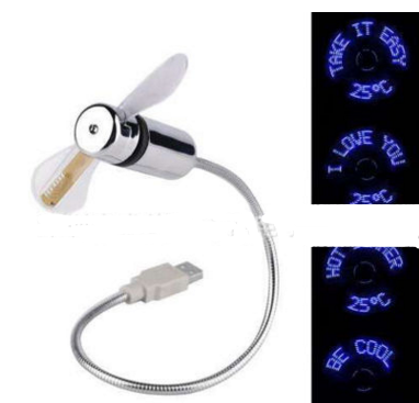 Luminous LED Smart Fan with Real-Time Clock and Temperature