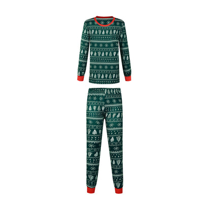 Christmas Print Contrast Lounge Set