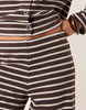 Brushed Striped set in Chocolate