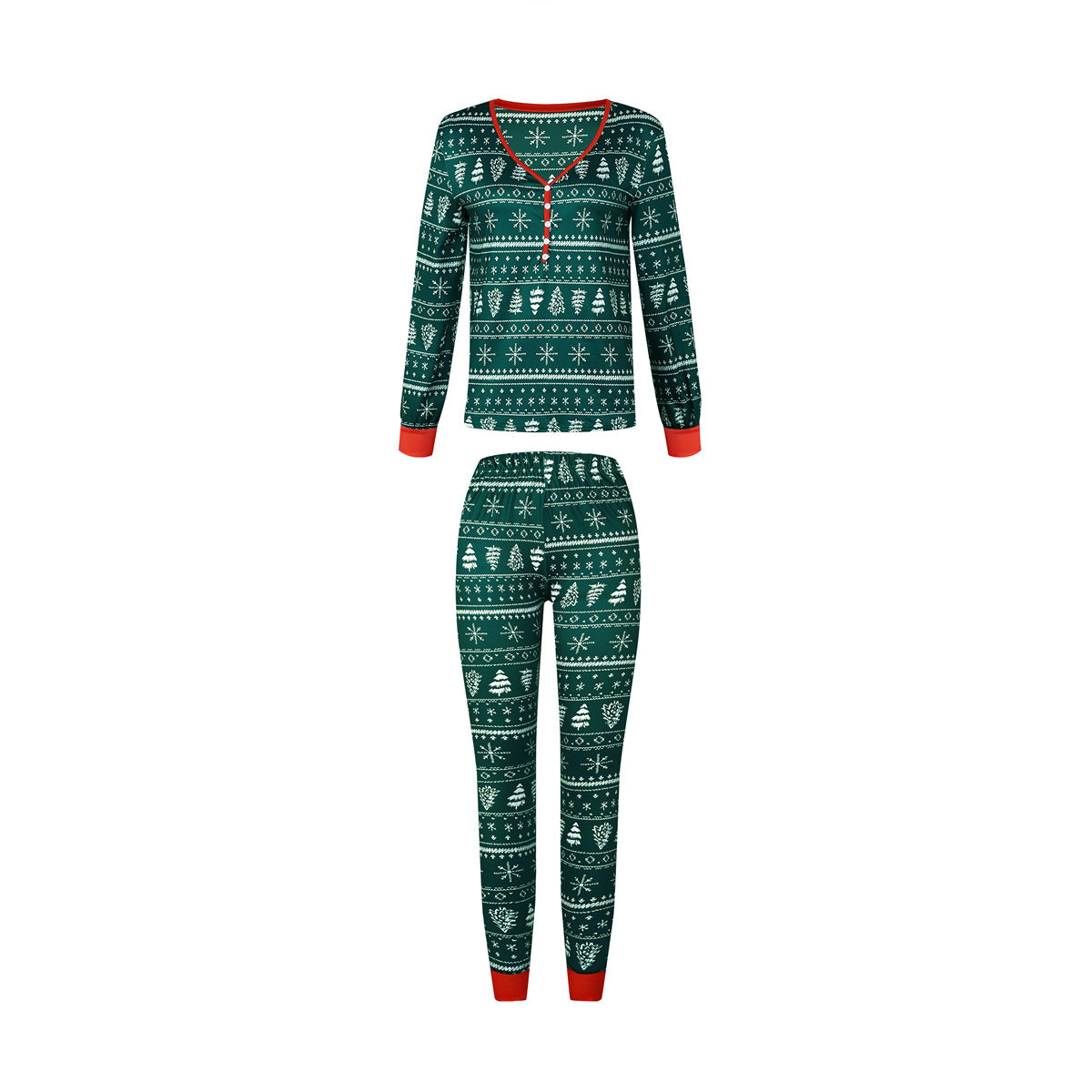 Christmas Print Contrast Lounge Set