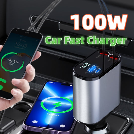 [Buy 1, Get 1 FREE] Shoppymas™ 4-in-1 Retractable Car Charger
