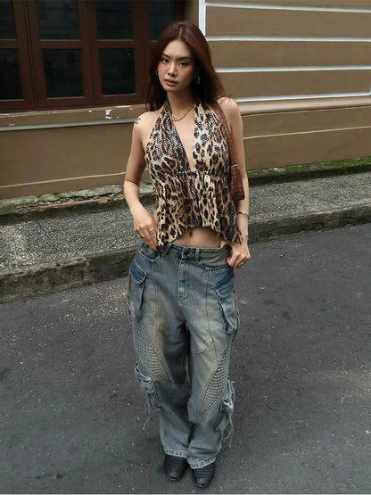 Leopard Halter Top