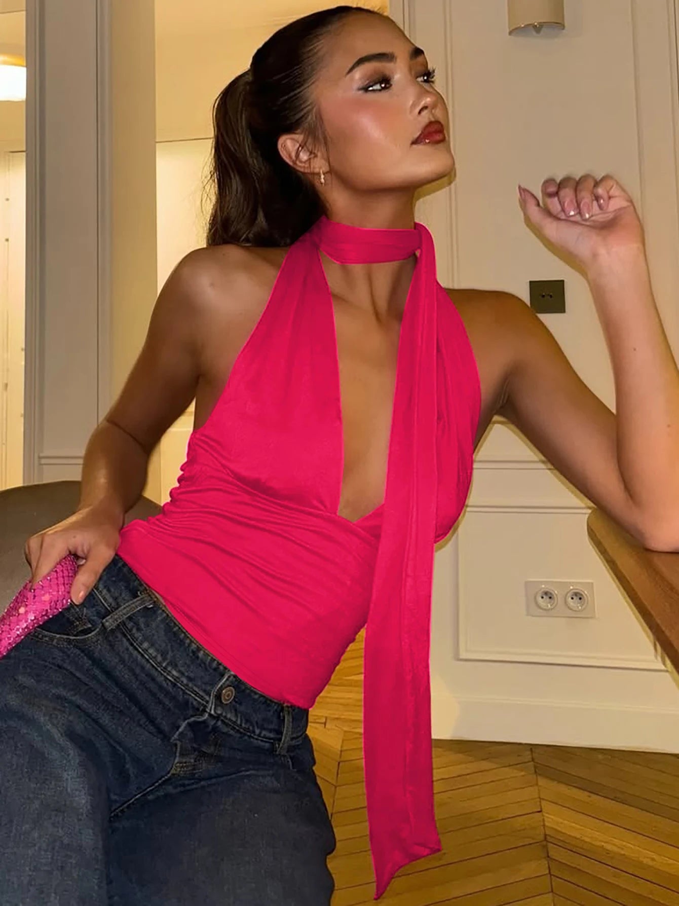 Plunge Tie Top