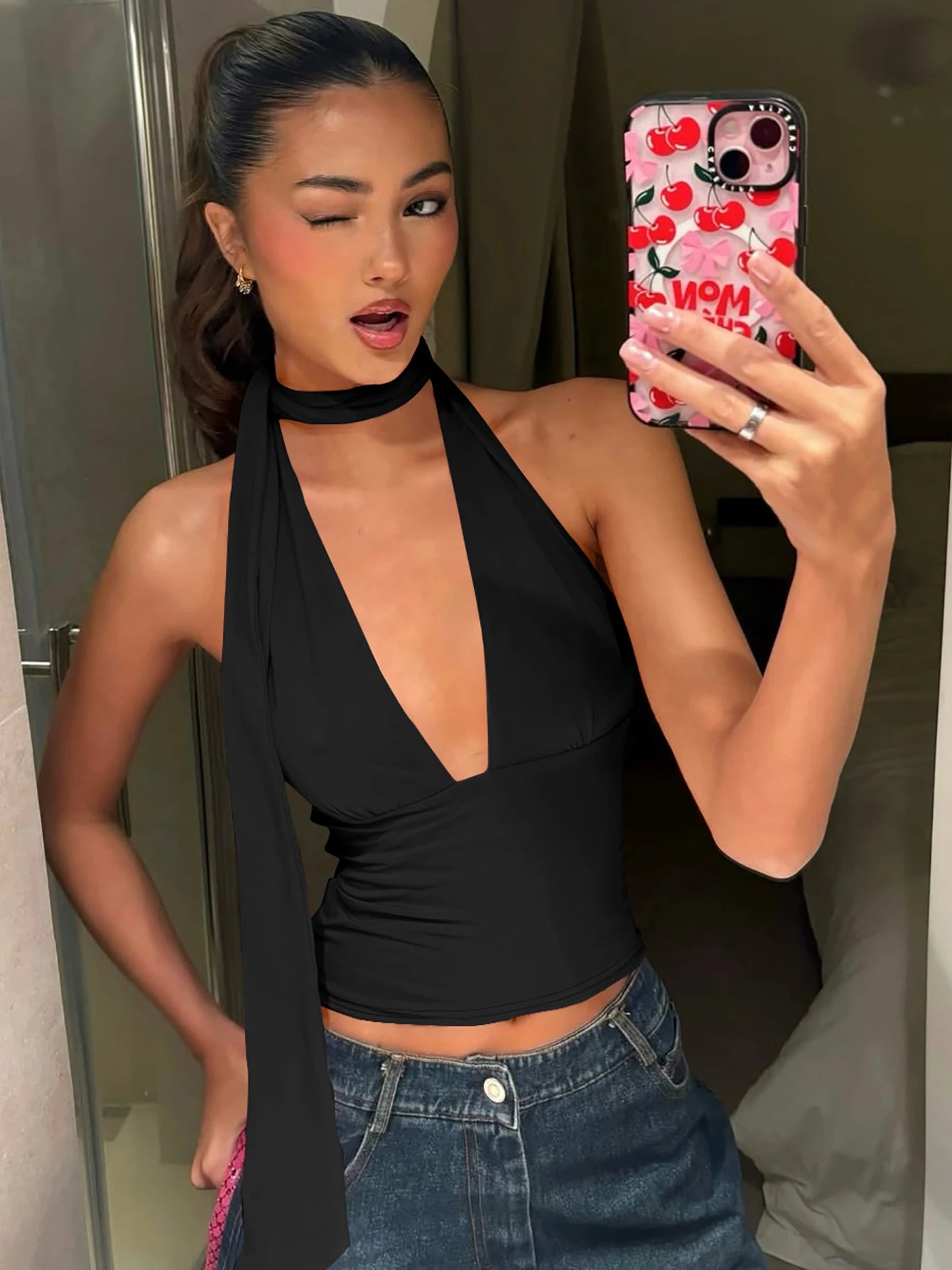 Plunge Tie Top