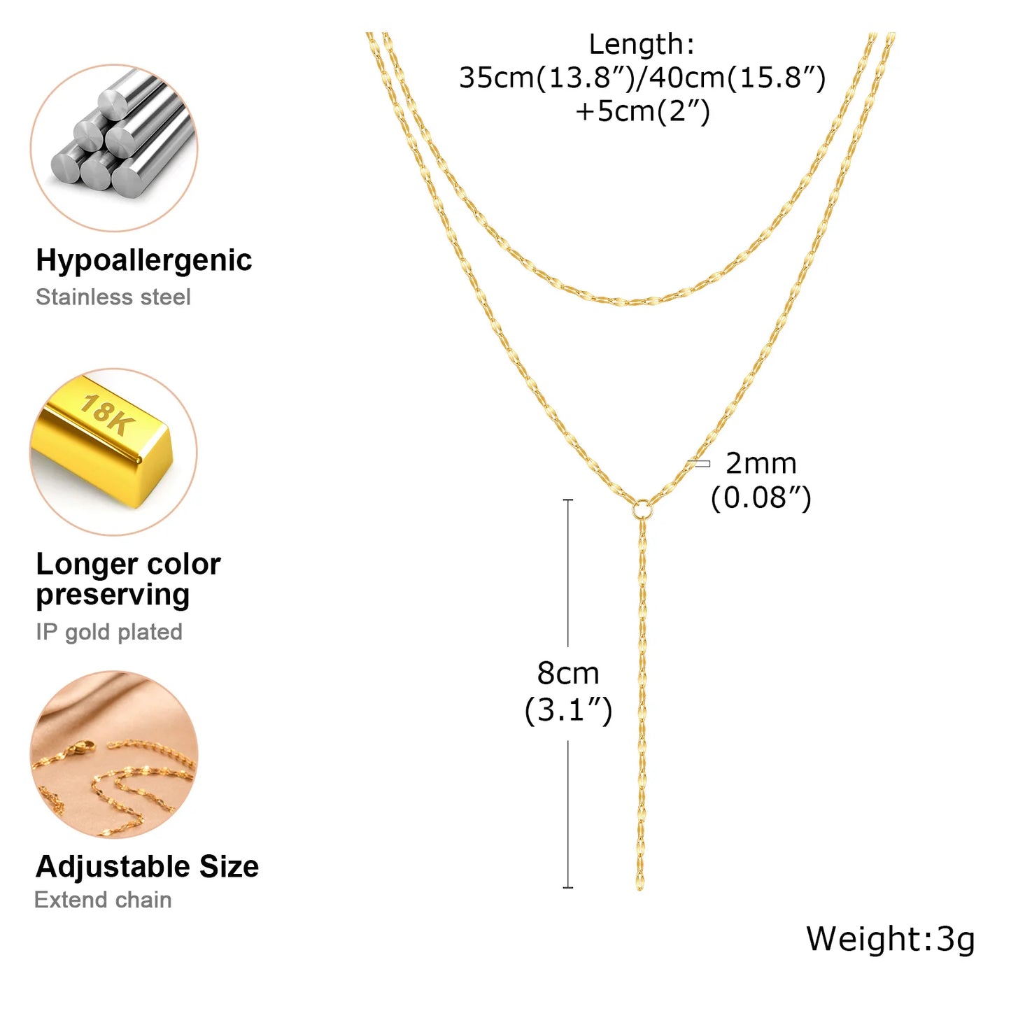 Trace Lariat Necklace