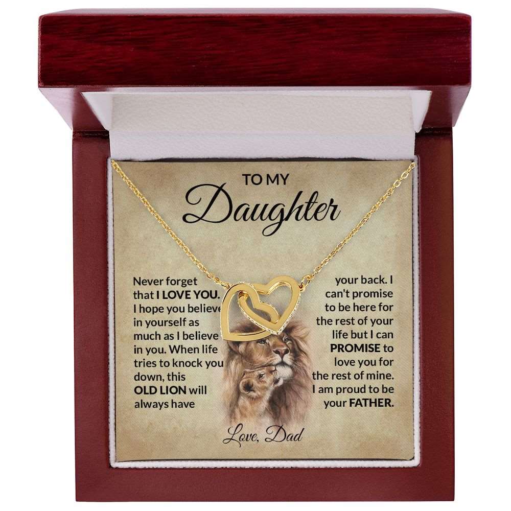 To My Daughter | This Old Lion | Interlocking Hearts Necklace