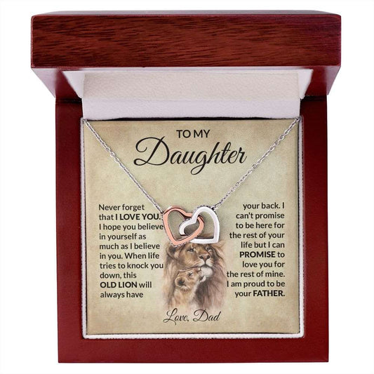 To My Daughter | This Old Lion | Interlocking Hearts Necklace