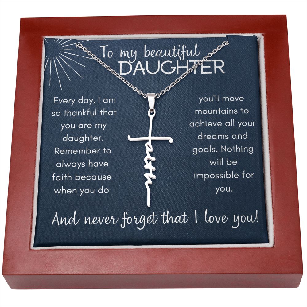 Faith Cross Necklace - Beautiful Daughter