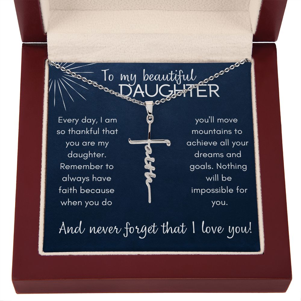 Faith Cross Necklace - Beautiful Daughter