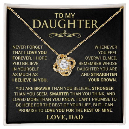 Beautiful Gift for Daughter From Dad "Never Forget That I Love You" Necklace