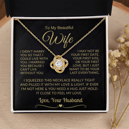 (ALMOST SOLD OUT) LUXA™ Gift for Wife - "I Can't Live Without You" Love Knot Necklace, Valentine's Day Gift