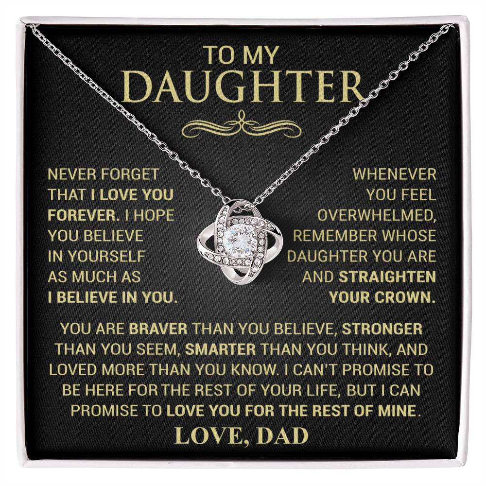 Beautiful Gift for Daughter From Dad "Never Forget That I Love You" Necklace