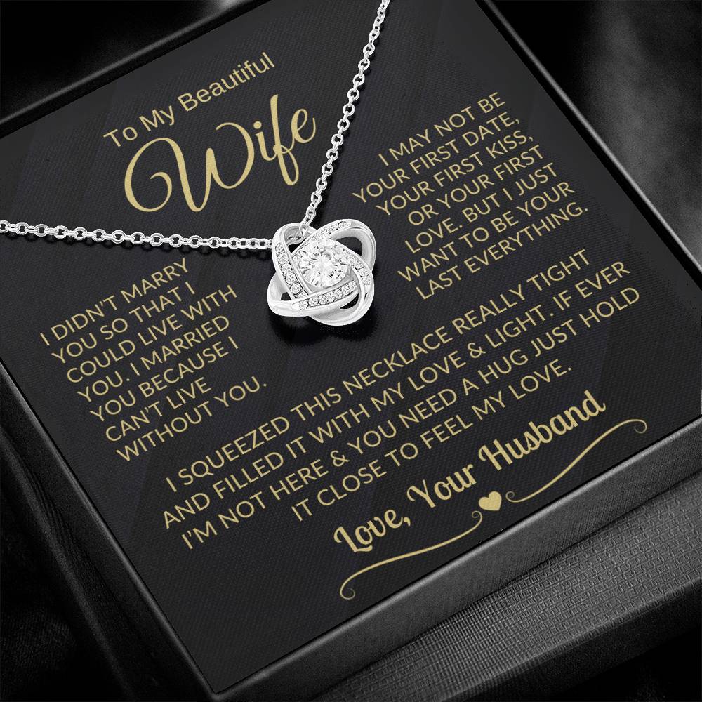 (ALMOST SOLD OUT) LUXA™ Gift for Wife - "I Can't Live Without You" Love Knot Necklace, Valentine's Day Gift