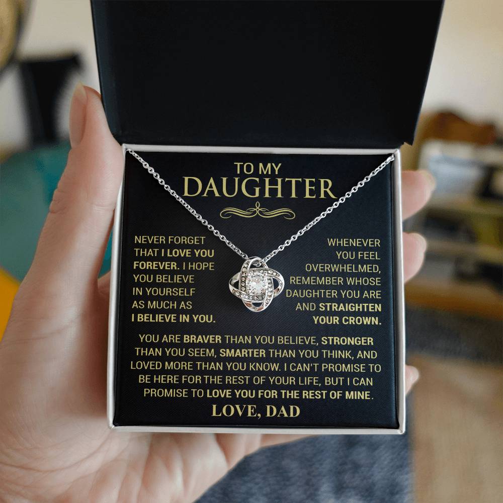 Beautiful Gift for Daughter From Dad "Never Forget That I Love You" Necklace