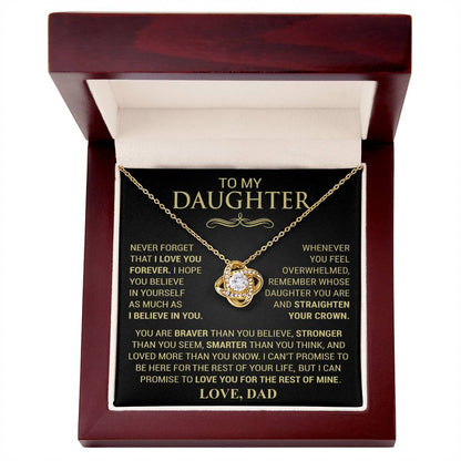 Beautiful Gift for Daughter From Dad "Never Forget That I Love You" Necklace