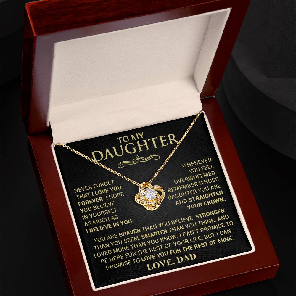 Beautiful Gift for Daughter From Dad "Never Forget That I Love You" Necklace