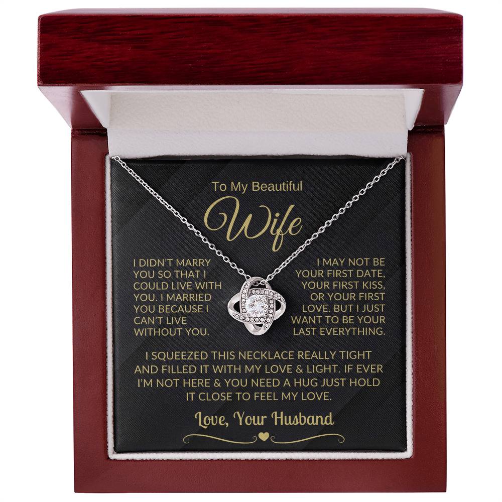 (ALMOST SOLD OUT) LUXA™ Gift for Wife - "I Can't Live Without You" Love Knot Necklace, Valentine's Day Gift