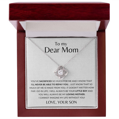 (ALMOST SOLD OUT) To My Dear Mom - I'll Never Be Able To Repay You - Necklace |  Gift for Mom, Mother Gift, Mom's Gift for any Occasion | Birthday Gift, Thank you Gift