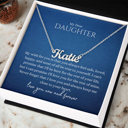 To Daughter - Close to Heart Name Necklace