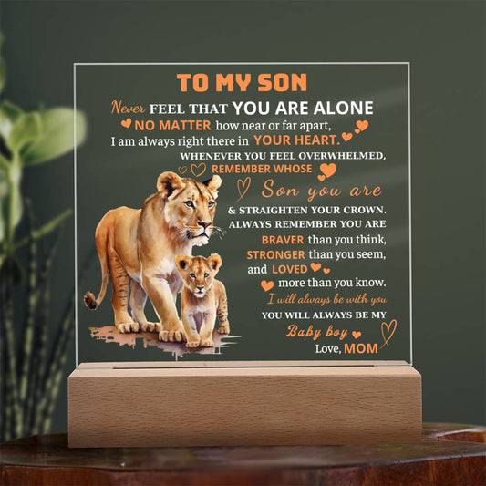 To My Son - I Will Always Be With You - Square Acrylic Plaque