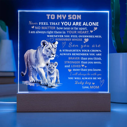 To My Son - I Will Always Be With You - Square Acrylic Plaque