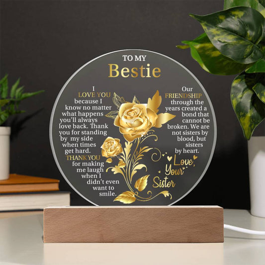To My Bestie - Thank You For Making Me Laugh - Circle Acrylic Plaque