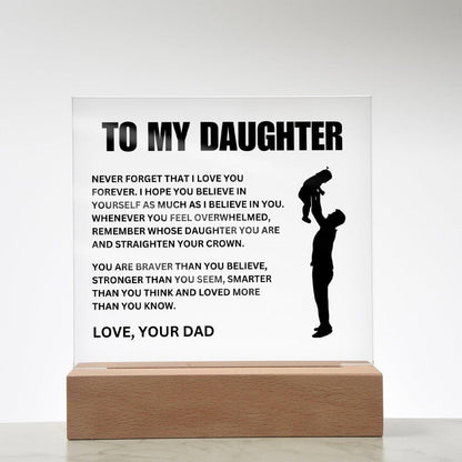 To My Daughter | Straighten Your Crown | Acrylic LED Lamp