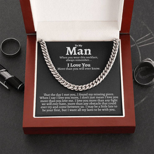 To My Man (I love you) Cuban Link Necklace